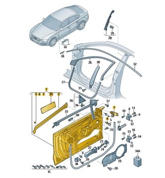 ОБШИВКА ДВЕРЬ ПЕРЕДНЯЯ ЛЕВАЯ OE AUDI A7 C7 4G8831051A