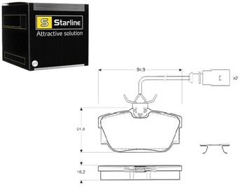 КОЛОДКИ ТОРМОЗНЫЕ VW TRANSPORTER T4 КОМПЛЕКТ STARLINE