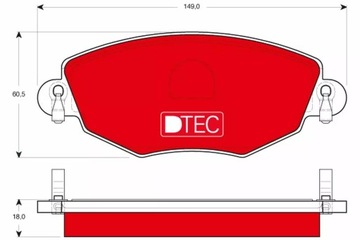 КОЛОДКИ ТОРМОЗНЫЕ DTE GDB1434DTE TRW TRW GDB1434DTE КОМПЛЕКТ КОЛОДОК