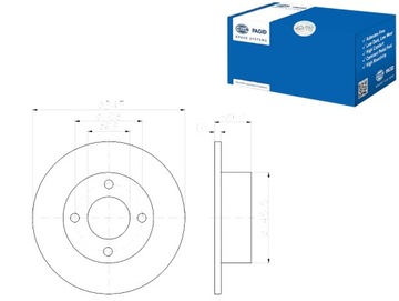 HELLA PAGID ДИСКИ ТОРМОЗНЫЕ ТОРМОЗНЫЕ 2 ШТУКИ AUDI 100 2.2 (44