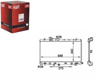 РАДИАТОР SUBARU IMPREZA 1.6I 00- HART