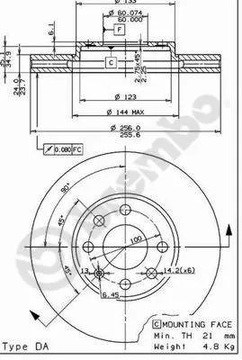 ДИСК ТОРМОЗНОЙ 256MM