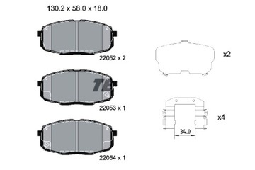 TEXTAR КОЛОДКИ ТОРМОЗНЫЕ ПЕРЕД HYUNDAI CRETA KONA KONA SUV 1.0-2.0