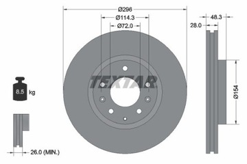 TEXTAR 92180803 ДИСК ТОРМОЗНОЙ