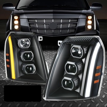 РЕФЛЕКТОРЫ LED (СВЕТОДИОД ) КОМПЛЕКТ ЧЕРНЫЕ ПРАВАЯ + ЛЕВЫЙ CADILLAC ESCALADE 07-14