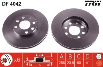 ДИСК ТОРМОЗНОЙ OPEL ПЕРЕД ASTRA G DF4042