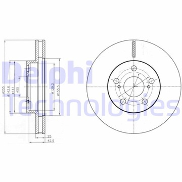 DELPHI BG4290 ДИСК ТОРМОЗНОЙ