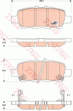 КОЛОДКИ ТОРМОЗНОЙ NISSAN JUKE 10- ЗАД