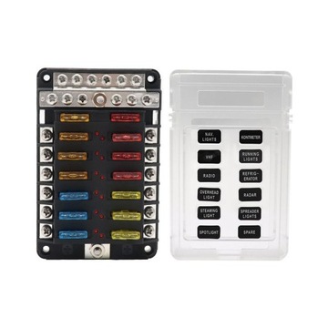 LED (СВІТЛОДІОД) 12 LINE FUSE BOX 100A