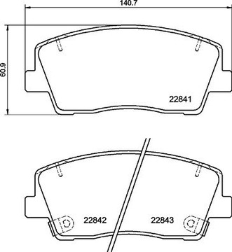 КОЛОДКИ HAM. ПЕРЕДНЯЯ FRONT AKEBONO GENESIS/KIA