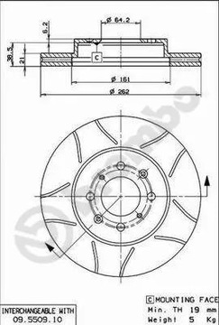 ДИСК ТОРМОЗНОЙ 262MM