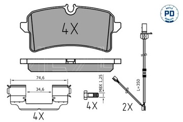 MEYLE КОЛОДКИ ТОРМОЗНЫЕ ЗАД AUDI A6 C7 A7 A8 D4 PORSCHE MACAN 1.8-6.3