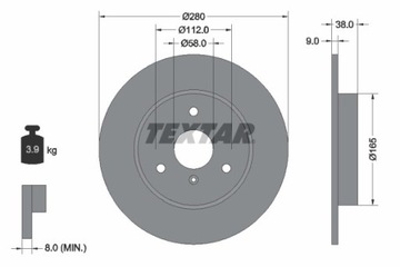 2X ДИСК ТОРМОЗНОЙ SMART ПЕРЕД FORTWO 92097603