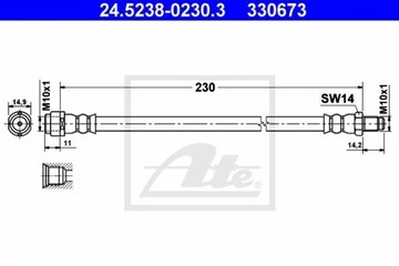 24.5238-0230.3/ATE ПАТРУБОК HAM.TYL ВОЗЛЕ СУППОРТА