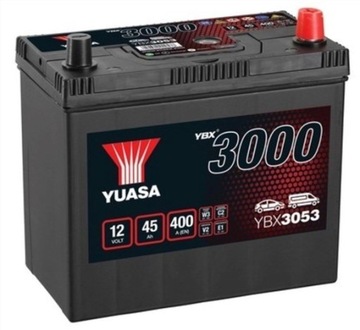 АККУМУЛЯТОР YUASA 45AH 400A YBX3053 DOJ+WYM LDZ