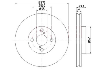 KAMOKA ДИСКИ ТОРМОЗНЫЕ ТОРМОЗНЫЕ 2 ШТУКИ. ПЕРЕД TOYOTA COROLLA E12 01-07