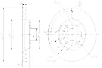 MAXGEAR ГАЛЬМІВНІ ДИСКИ ГАЛЬМІВНІ 2 ШТУКИ. VW GOLF 5 6 7 A3 OCTAVIA 04- 12- CADDY