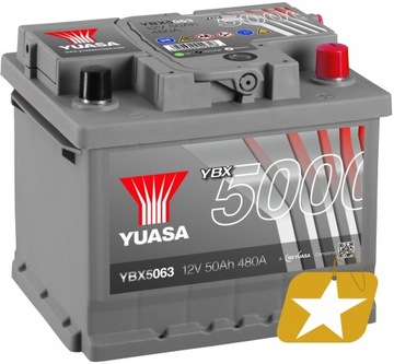 YUASA YBX5063 АККУМУЛЯТОР 50AH 480A P+