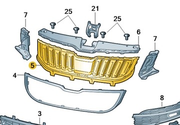 РЕШЁТКА РАДИАТОРА РЕШЁТКА СЕТКА OE SKODA KAROQ 57A853653AZD4
