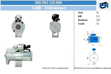 BV PSH СТАРТЕР VOLKSWAGEN 2.2 KW СТАРТЕР