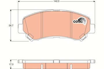 КОЛОДКИ ТОРМОЗНЫЕ - КОМПЛЕКТ COTEC GDB3467