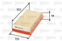 VALEO ФИЛЬТР ВОЗДУХА PANELOWY CITROEN C5 II 04-/C5 III 08-/PEUGEOT 407 04