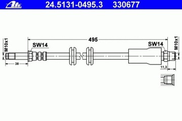 ПАТРУБОК ТОРМОЗНОЙ GIĘTKI MERCEDES VITO 96-03 ПЕРЕД