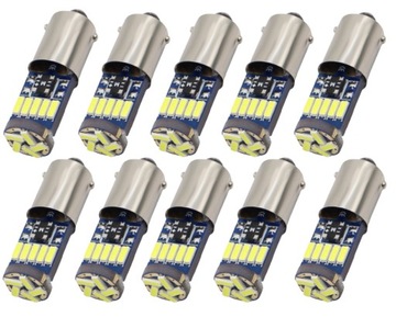 10X БІЛА ЛАМПОЧКА BA9S T4W 15 LED (СВІТЛОДІОД) 4014 SMD 12V CANBUS СИГНАЛ POSTOJÓWKA