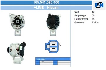 BV PSH ГЕНЕРАТОР NISSAN 80A ГЕНЕРАТОР