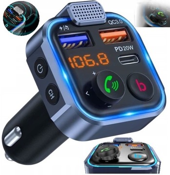 TRANSMITER АВТОМОБИЛЬНЫЙ BLUETOOTH FM QC 3.0 PD18 ЗАРЯДНОЕ MP3 LED (СВЕТОДИОД )