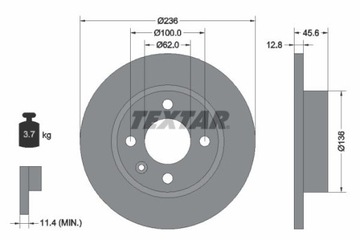 TEXTAR 92090200 ДИСК ТОРМОЗНОЙ