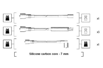 MAGNETI MARELLI КОМПЛЕКТ ТРУБОК ZAPŁONOWYCH OPEL ASTRA F CALIBRA A