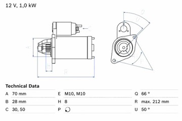 BOSCH СТАРТЕР SUBARU JUSTY III SUZUKI GRAND VITARA II IGNIS I