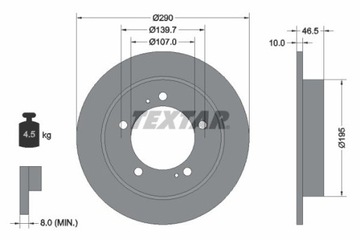 TEXTAR 92066003 ДИСК ТОРМОЗНОЙ