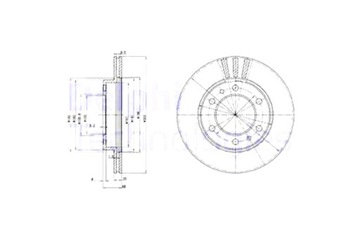 DELPHI ДИСКИ ТОРМОЗНЫЕ ТОРМОЗНЫЕ 2 ШТУКИ. ПЕРЕД TOYOTA CAMRY CARINA V CELICA