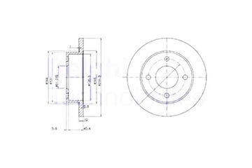 DELPHI ДИСКИ ТОРМОЗНЫЕ ТОРМОЗНЫЕ 2 ШТУКИ. ПЕРЕД NISSAN MICRA I MICRA II 1.0 1.2