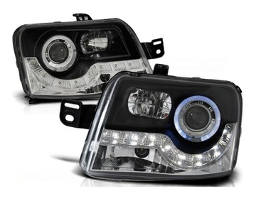 РЕФЛЕКТОРЫ ФОНАРИ ПЕРЕДНЯЯ FIAT PANDA 03- BLACK LED (СВЕТОДИОД )