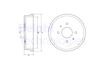 DELPHI БАРАБАНЫ ТОРМОЗНЫЕ 2 ШТУКИ. FORFOUR