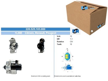 СТАРТЕР RENAULT 1.3 KW СТАРТЕР BV PSH