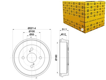 БАРАБАНЫ ТОРМОЗНЫЕ 2 ШТУКИ. IQ _J1_ IQ HATCHBACK HELLA