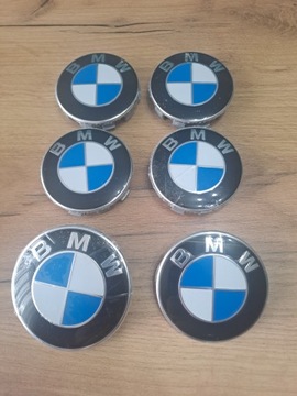 КОМПЛЕКТ EBLEMATÓW ЗНАЧЕК KAPSLE КОЛПАЧКИ BMW 68MM, 82MM, 74MM E46, E39