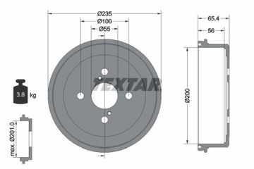 TEXTAR 94021200 БАРАБАН ТОРМОЗНОЙ