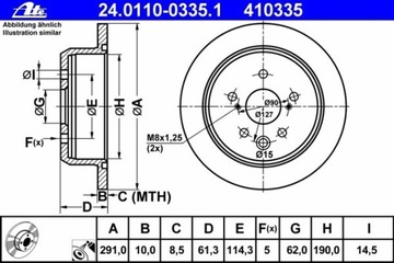 ДИСК ТОРМОЗНОЙ LEXUS IS220D 05- ЗАД