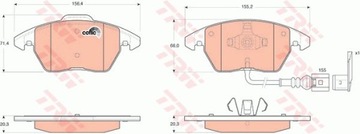 КОЛОДКИ ТОРМОЗНОЙ VW TOURAN 03- Z ДАТЧИК.