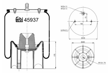 FEBI BILSTEIN ПЫЛЬНИК ПОДВЕСКИ ПНЕВМАТИЧЕСКОЙ ЗАД P SCHMITZ WEWELER