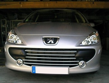 Peugeot 307 facelift moldingai chromas grilis priekines groteles tuning, pirkti