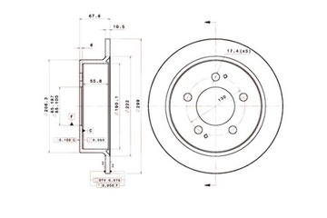 BREMBO ДИСКИ ТОРМОЗНЫЕ ТОРМОЗНЫЕ 2 ШТУКИ. ЗАД SSANGYONG ACTYON I ACTYON SPORTS I