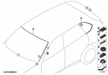 51317387917 НАКЛАДКА ODPROWADZAJĄCA WODĘ ЛЕВАЯ GRUNTOWANA BMW X5 F15 X5 M F85