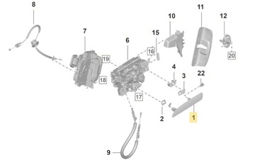 РУЧКА ДВЕРЬ ПРАВЫХ ПЕРЕДНИХ ВНУТРЕННЯЯ PORSCHE TAYCAN PAD837206G2X