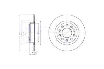 DELPHI ДИСКИ ТОРМОЗНЫЕ ТОРМОЗНЫЕ 2 ШТУКИ. ЗАД ALFA ROMEO GIULIETTA 1.4-2.0D